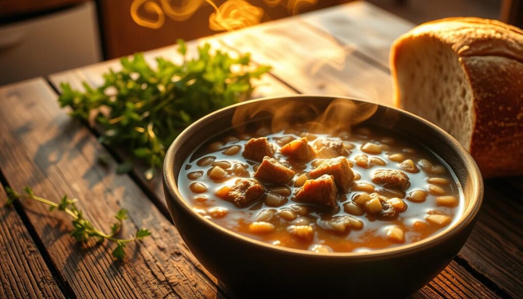 Discover how to make a rich and flavorful beef barley soup recipe with tender chunks of beef, hearty vegetables, and perfectly cooked barley. Perfect for chilly days